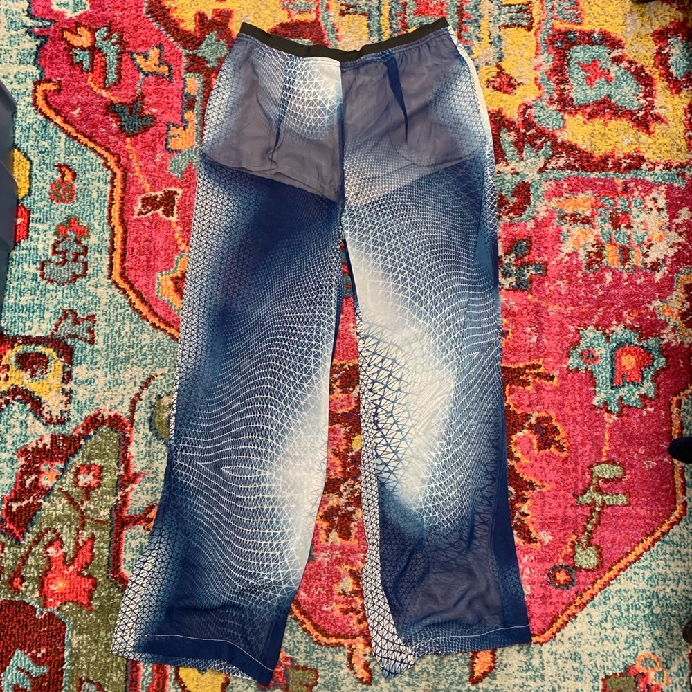 Sexy Blue Water Print Sheer Fancy Pants, BNWT, Size Large
